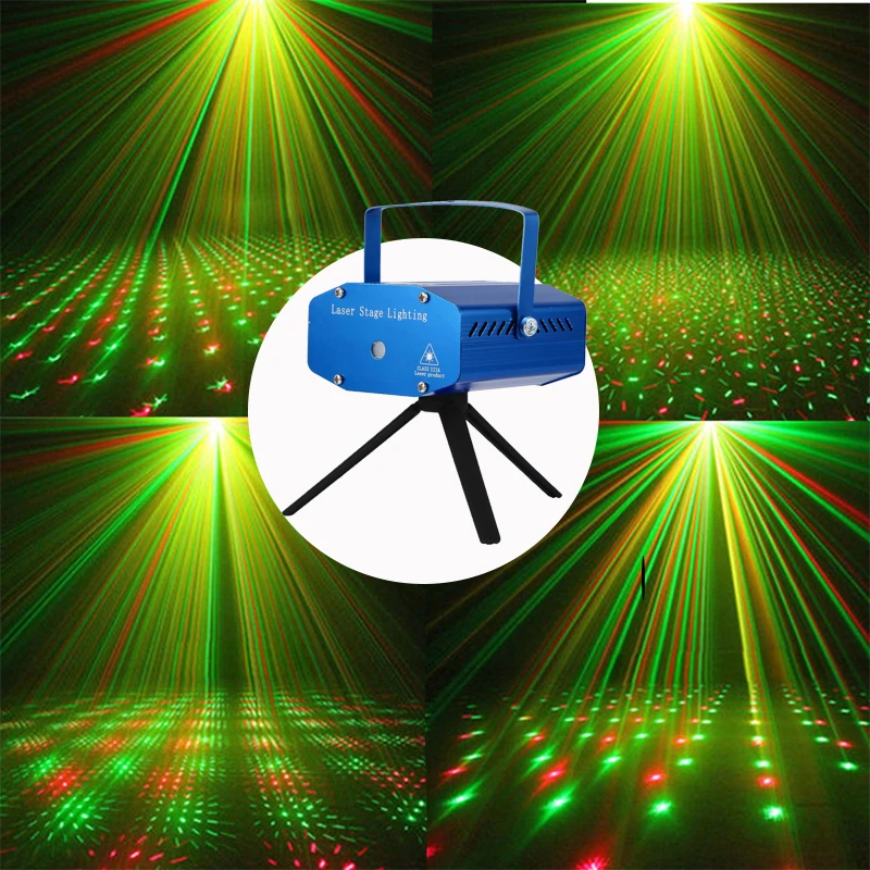 1 PCS MINI R&G Laser Volle Sterne DJ Dance Disco Lampe Für Bar Familie Party Weihnachten wirkung Bühne Effekt Licht Zeigen Beleuchtung Projektor