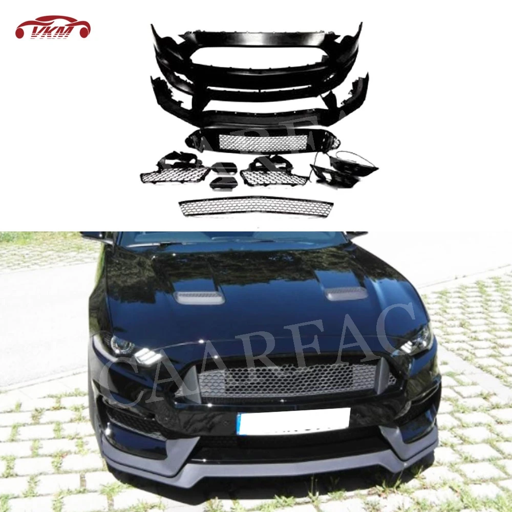 

PP Primer Material Front Bumper Body Kits Decoration For Ford Mustang GT350 Style 2018 2019 2020 Auto Car Styling