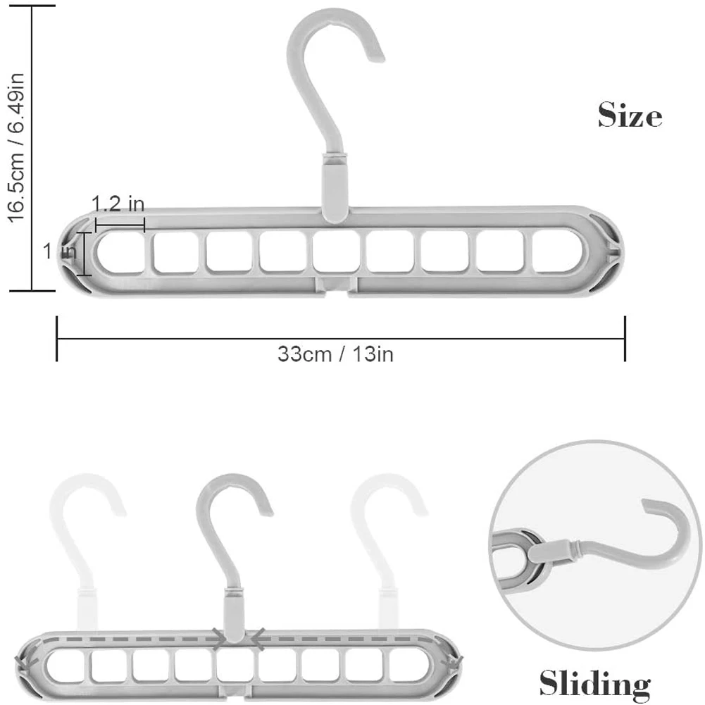 9-hole Clothes hanger organizer Space Saving Hanger multi-function folding magic hangers drying Racks Scarf clothes Storage