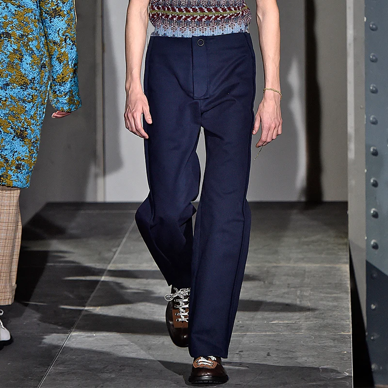 

Мужские повседневные брюки, весенне-летние мужские новые модные свободные маленькие прямые брюки в европейском и американском стиле, однотонные
