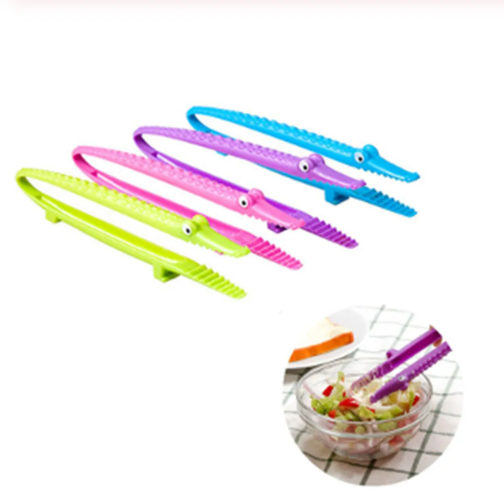 Crocodile Food Clips Salad Vegetable Fruit Clips BBQ Tongs Kitchen Baking Tools Cooking Food Tongs Bread Egg Clip Tools