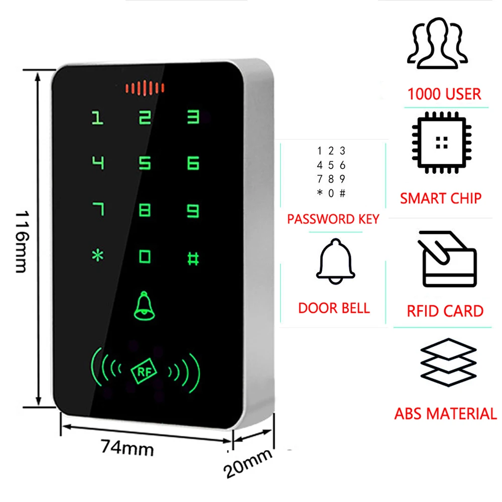 

13.56Mhz 1000 User Proximity Access Control Keypa System Door Opener Digital Panel Electronic Door Reader Keypad