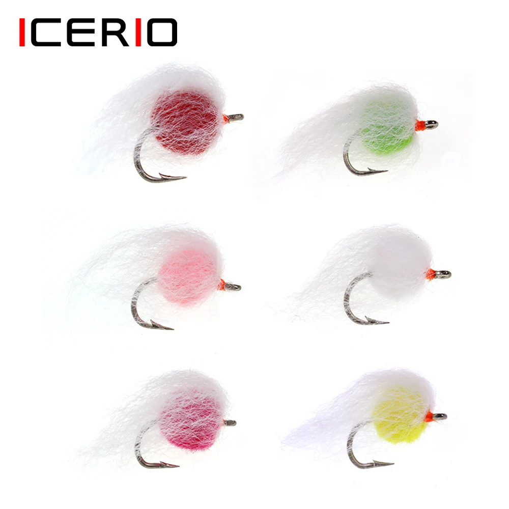 

ICERIO 8PCS Milk Egg Fly Mimic Salmon Roe Fly Nymph Wet Fly For Trout Grayling Char Fly Fishing Lures12#