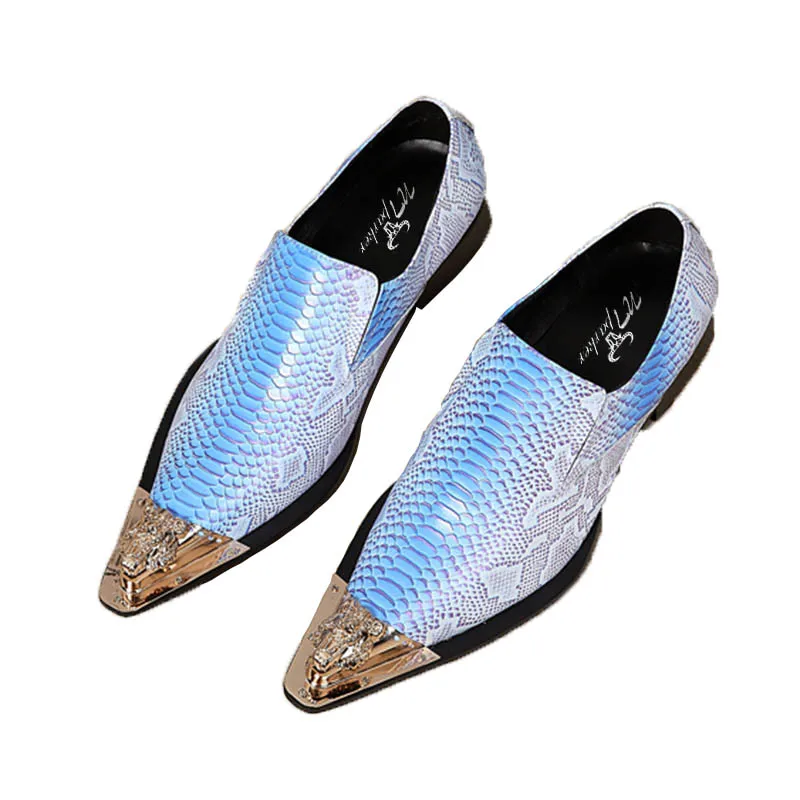 ntparker Fight Color Snake Pattern Cowhide Pointed Men's Shoes Increase Heels Banquet PARTY Fashion Mens Dress Shoes Pointed Toe