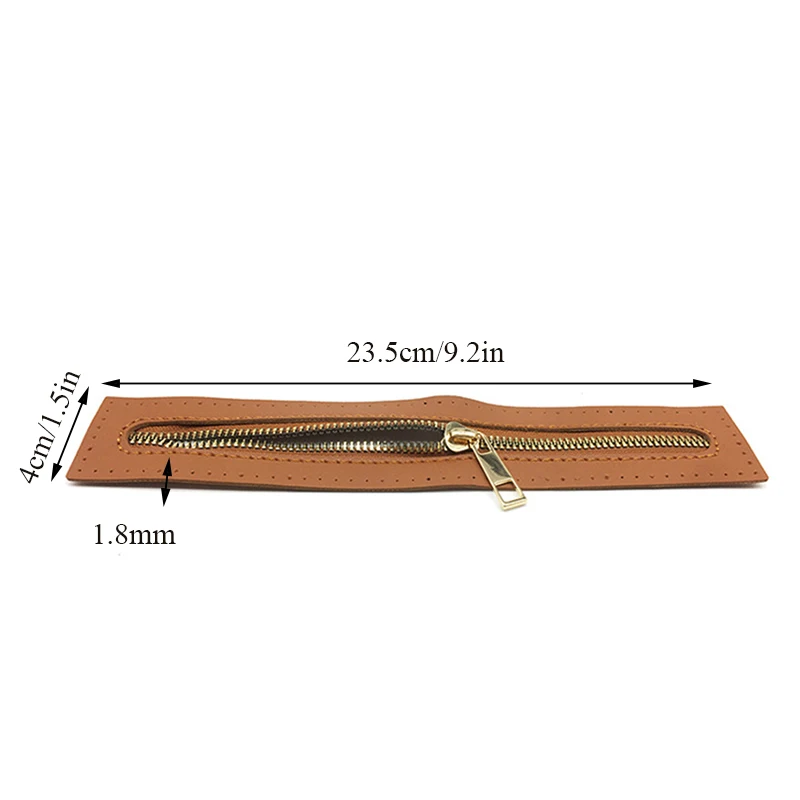 23.5cm prático substituível zíper diy costura zíper de couro útil para o saco de crochê bolsa ferragem cor sólida ponto zíper