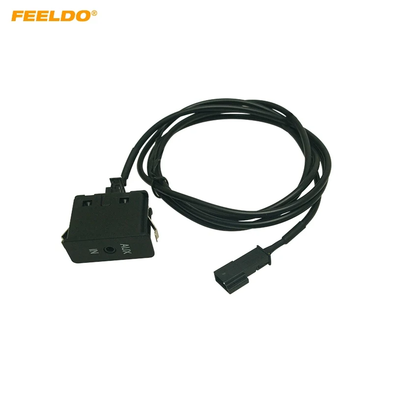 

FEELDO Car AUX IN MP3 Audio Interface Switch Panel Music Wire for BMW E39 E46 E38 E53 X5 Modified AUX Cable Adapter