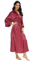 Women Silk Satin Long Wedding Bride Bridesmaid Robe Kimono Robe Feminino Bath Robe Large Size XXXL Peignoir Femme Sexy Bathrobe - Image 3