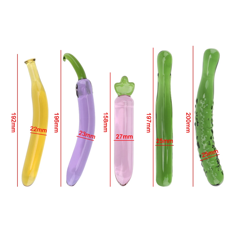 Eggplant Dildos Sex Toys for Men Women Banana Dildo Artificial penis Fruit Vegetable Anal Plug Glass Beads Butt Plug