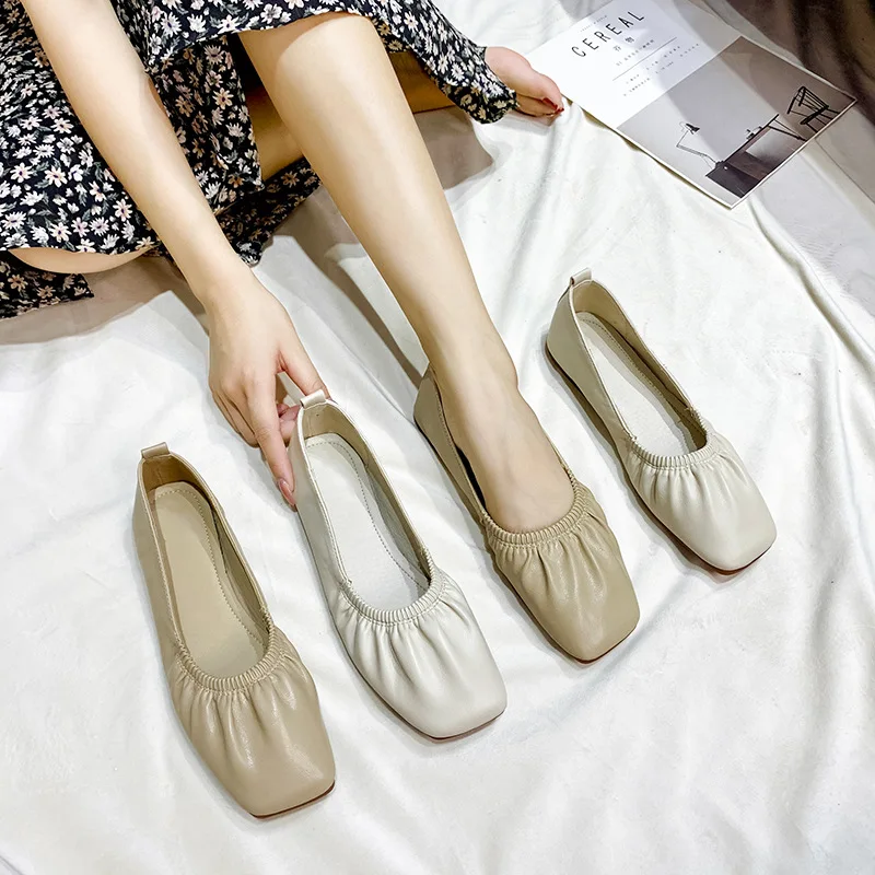 

2021 New Summer Fashion Elegant Flat Loafers Women's Shoes Gold Metal Slip On Female Wedding Party Office Soft Leather Pumps