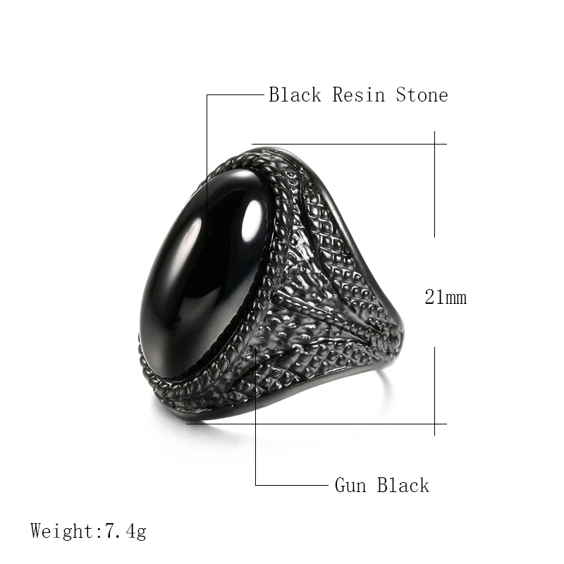 Wbmqda Fashion Black Stone Finger Rings For Women Gothic Jewelry 7-11 Big Size Men Ring Blue Stones 3 Color Select 2020 New