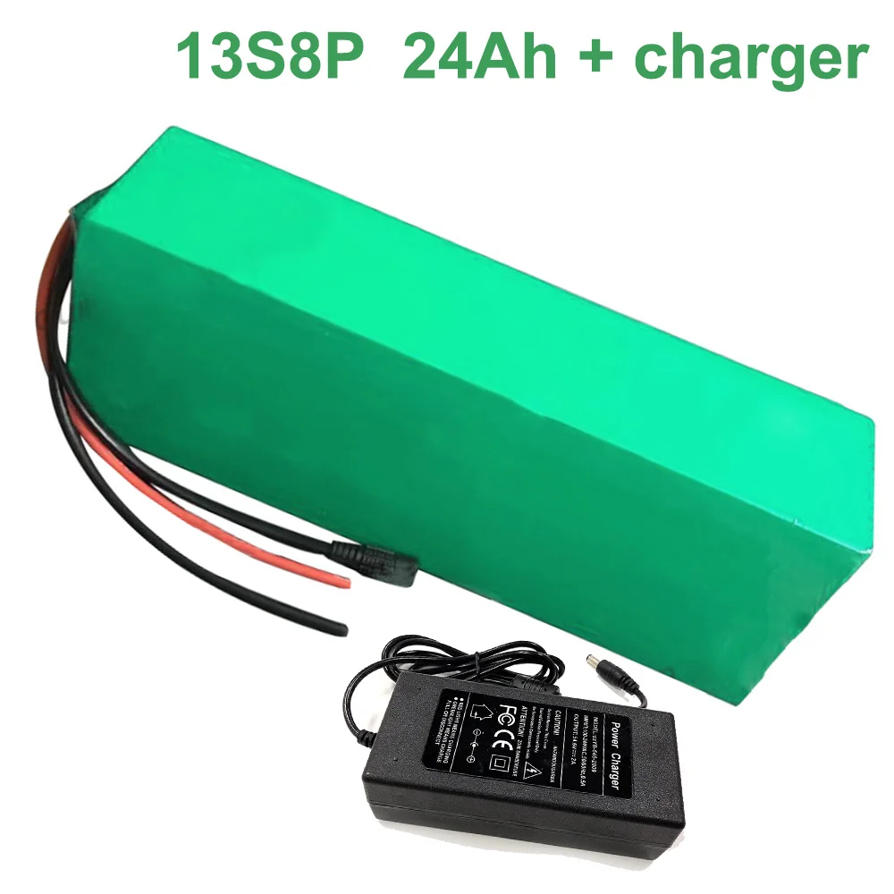 

With charger 48V 24Ah 13S8P 18650 Li-ion Battery Pack E-Bike Ebike electric bicycle 300mm*130*80mm Accept customization