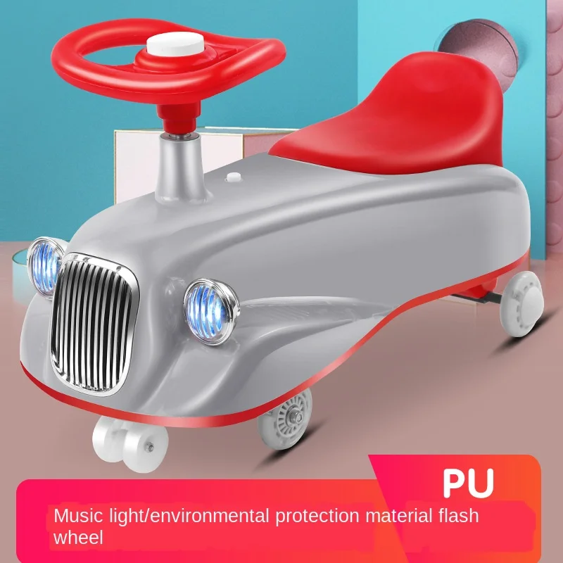 New Baby Swing Car Anti-Side Drop 1-3 Years Old Boy Children Swing Car 3-6 Years Old Baby Luge Scooter Baby Car  Ride on Toys