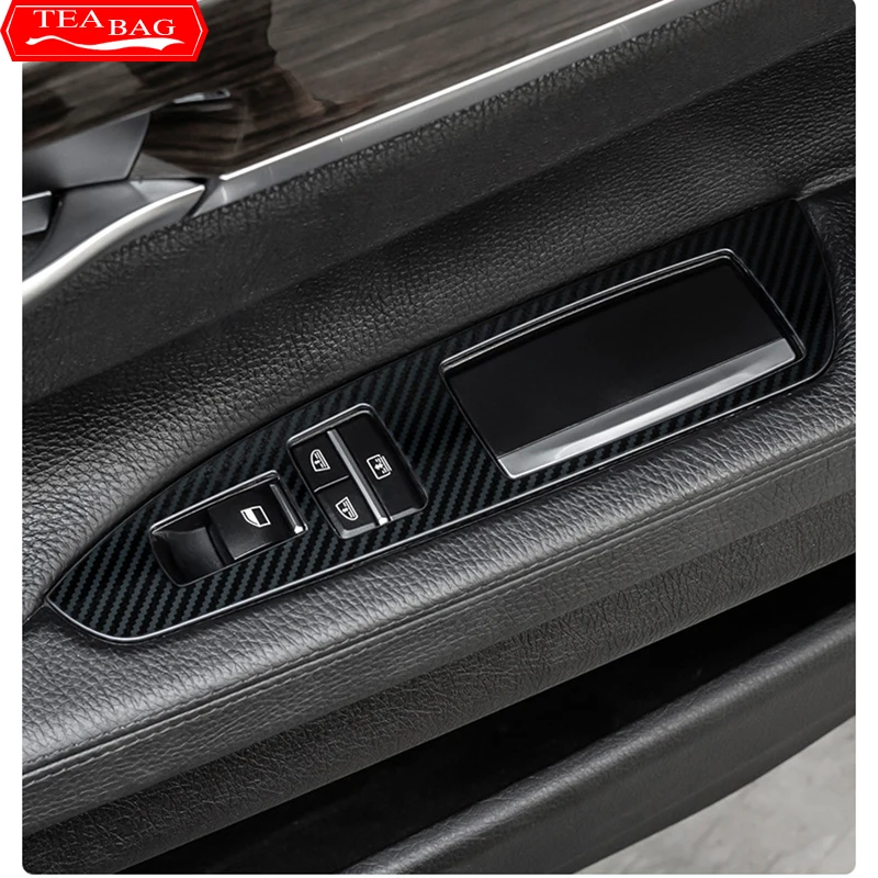 

Car Interior Door Handle Black Cream Carbon Fiber Sticker For Bmw F01 F02 7-Series Inner Panel Pull Trim Cover Accessories