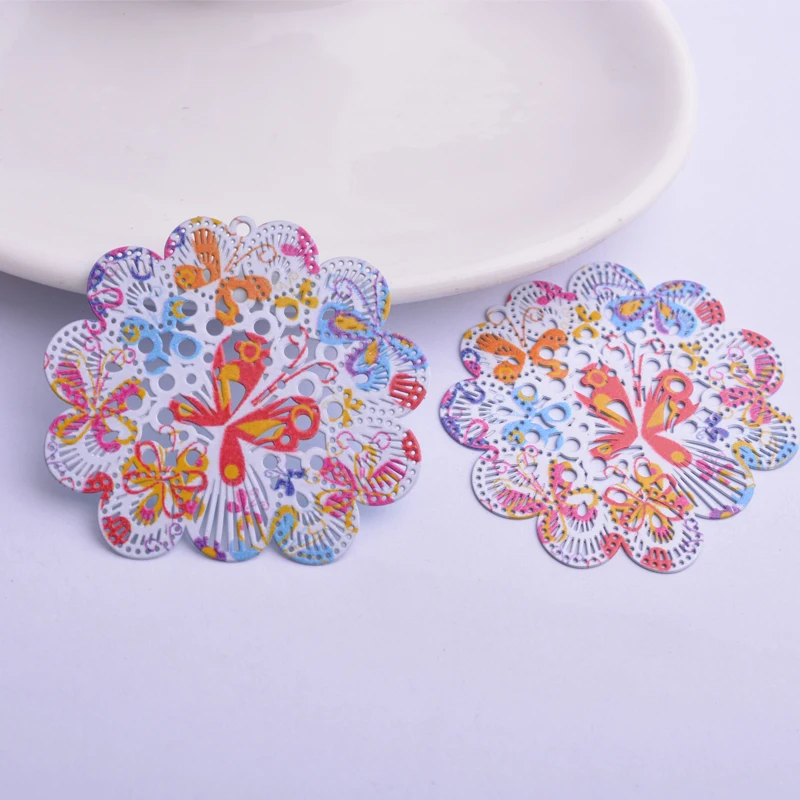 12 Stück AB6207 40*43mm Große Pfauen-Anhänger Bunte Tieranhänger mit prallem Schwanz DIY Schmuckzubehör – Detail 3