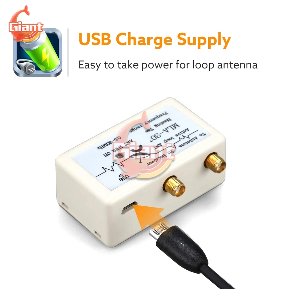 Imagem -05 - Antena Média de Baixo Nível de Ruído da Onda Sdr do Anel Ativo de Mla30-30mhz da Antena Mla Mais Mais de Recepção Ativa do Laço 0.5-30mhz