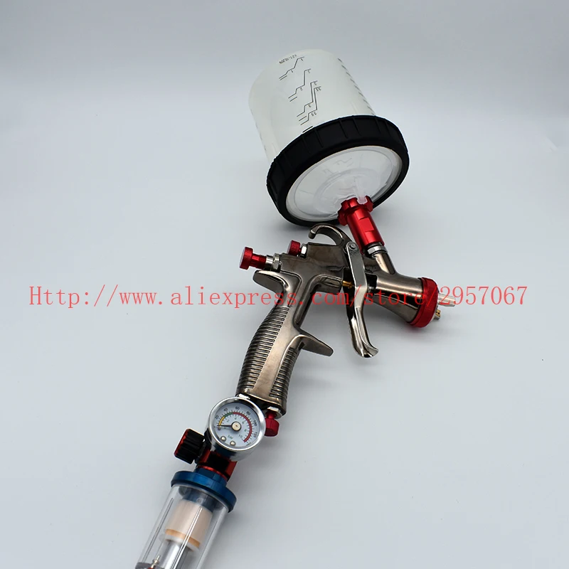 Imagem -06 - Lvlp Pistola de Pulverização Gravidade Pistola 1.3 mm 600cc Copo Manual Pistola com Pistola Acessórios