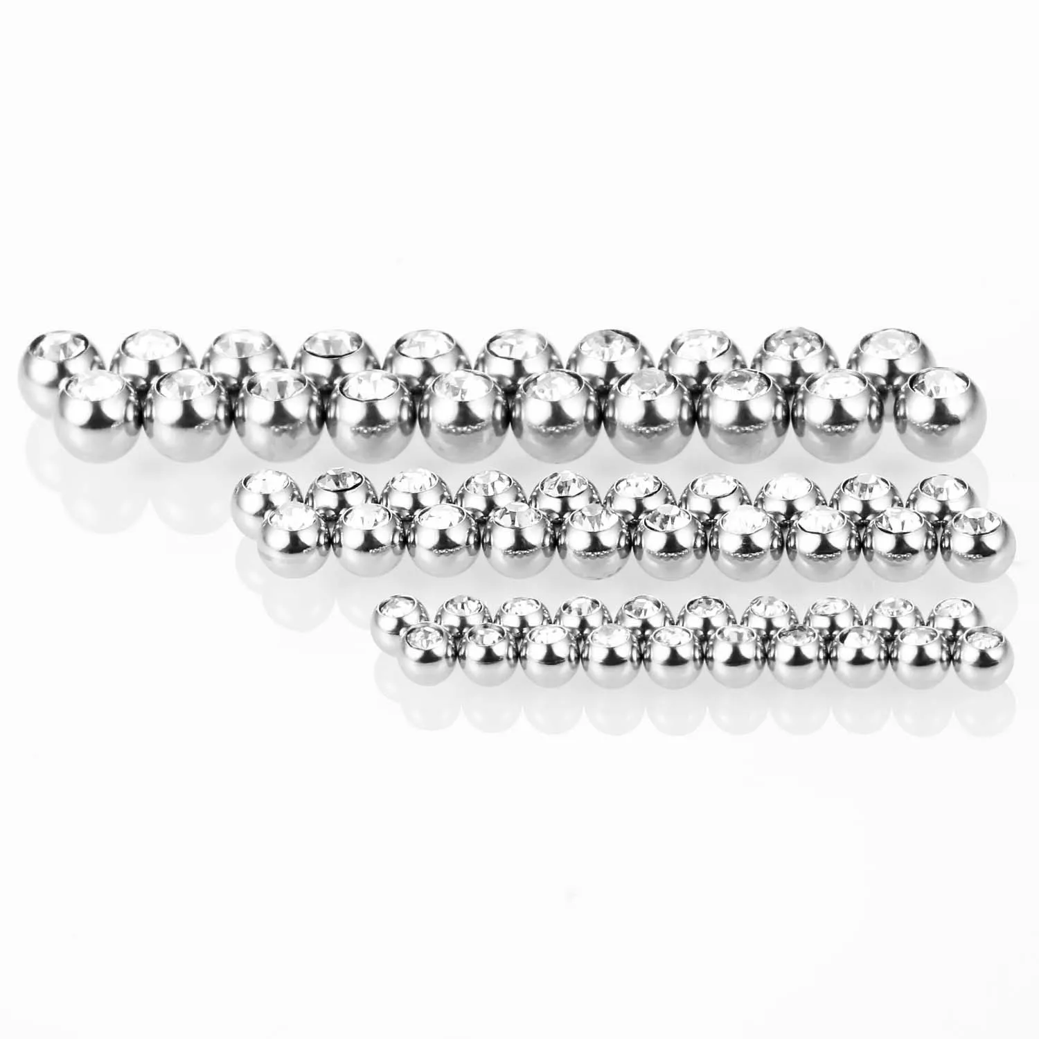 10pcs Clean Cubic Zirconia Spare Replacement BALLS Labret Belly Barbell Bar Piercing Attachments 14g 16g DIY Body Jewelry