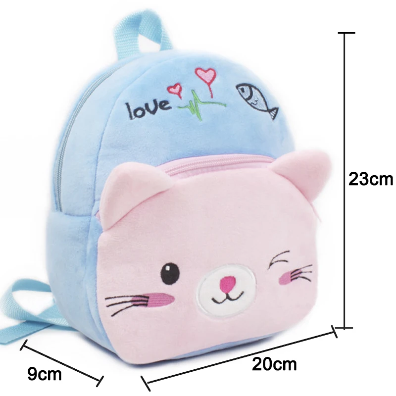 Fashion Children School Bags 3D Cartoon Print Plush Kids Backpack Kindergarten Boys and Girls School Bags Mini Backpack Book Bag