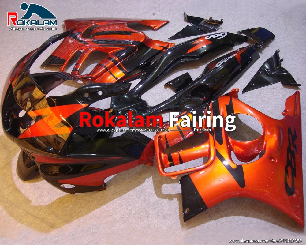 

Motorcycle Covers For Honda CBR600 F3 97 CBR 600 1997 1998 CBR 600 F 3 98 Motorbike Black Orange Fairing Kit (Injection Molding)