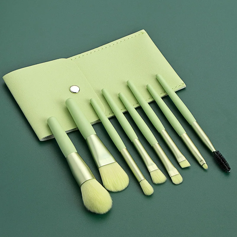 مجموعة فرش مكياج صغيرة احترافية مكونة من 8 قطع من رونشادو، مجموعة أدوات مكياج وبودرة كريم الأساس وأحمر الخدود