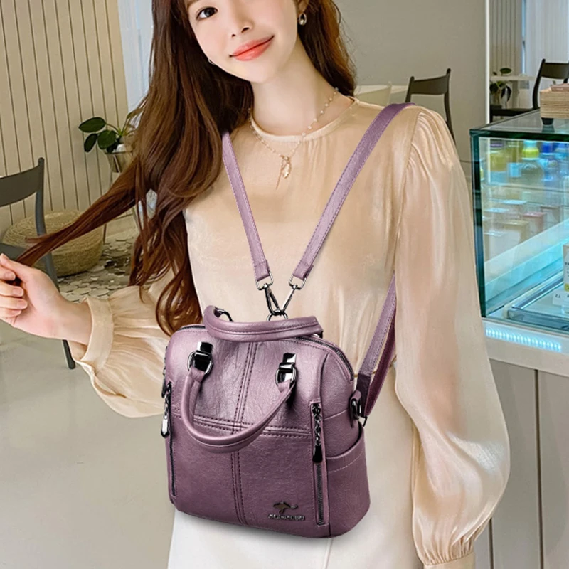 Fashion Women\'s Multi Functional Design Shoulder Bag New High Quality Leather Handbags Luxurious Niche Girl Brand Messenger Bags