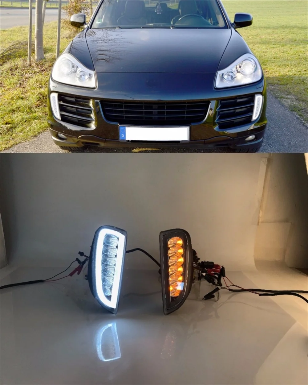 Eosuns for Porsche Cayenne 2007-2010 Front Led Daytime Running Drl Lights Lights Car-styling Led External Light