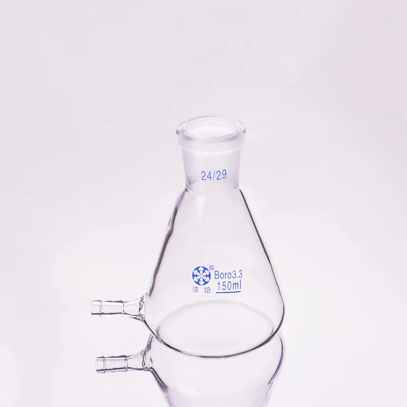 

Filtering flask with Lower tube,Capacity 150ml,Joint 24/29,Triangle flask with tubules,Lower tube conical flask