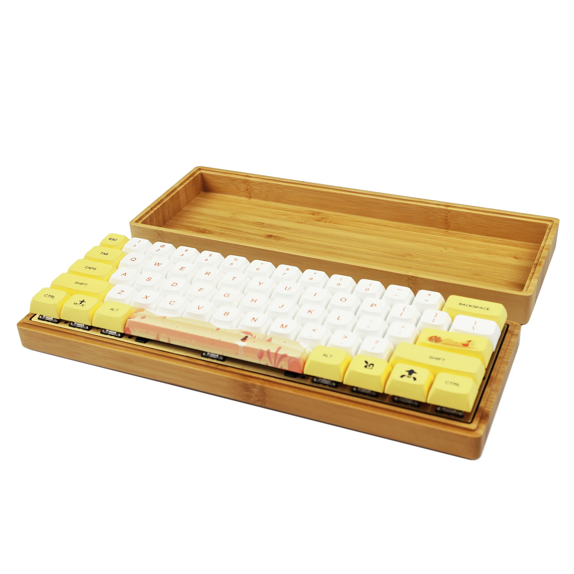 

60% GK61 GK64 Hotswap Kit Wooden 61 64 Bluetooth Wireless GK61X GK64x GK64XS RGB Programmable PCB Plate Mechanical Keyboard