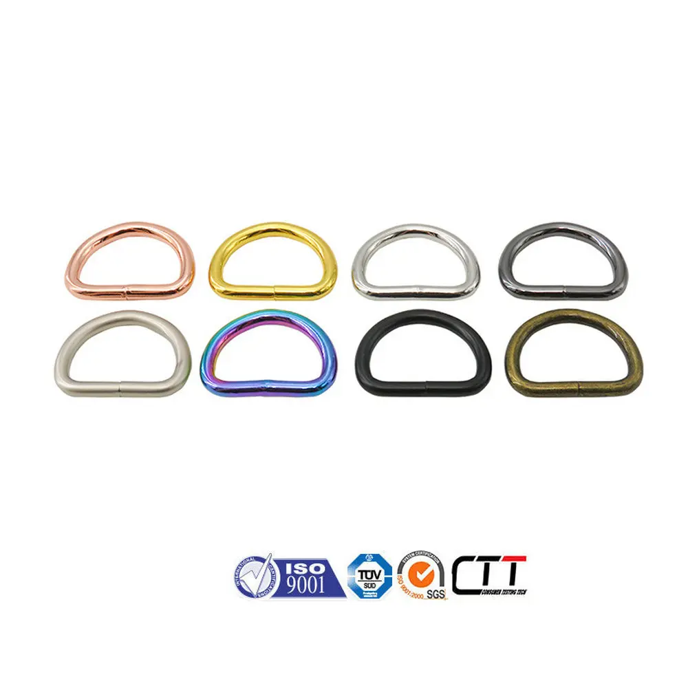 Wholesale 500PCS/LOT Handbags Handle Bag Accessories Zinc Alloy D-Ring Buckle 8 Colors Colorful Metal D Ring