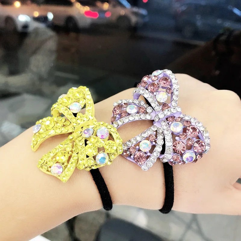 Female Head Rope Rubber Band Headdress Ins Rhinestone Butterfly Hair Rope Mori Female Small Fresh Hair Ring Hair Accessories