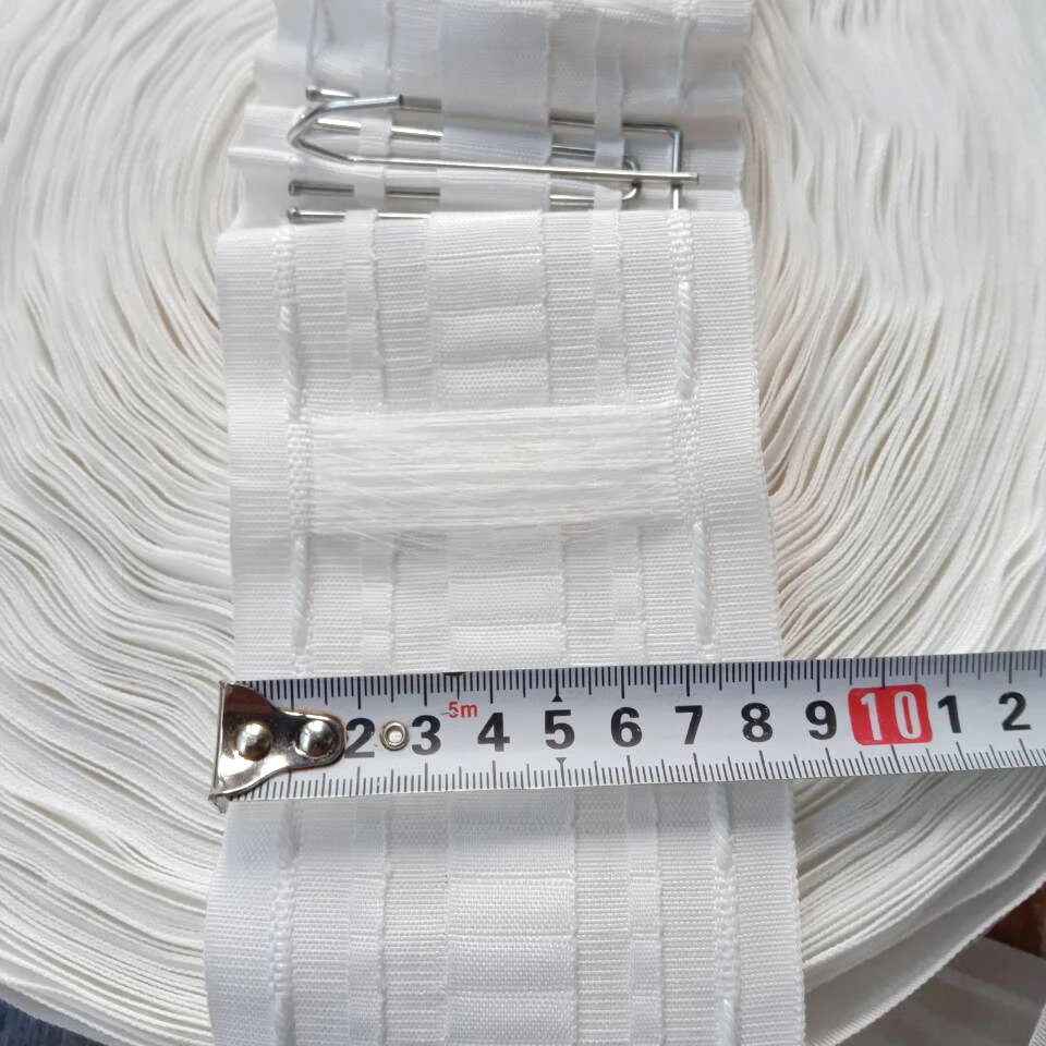 5~30 Meters Pull Pleated Tape Multifunction Hook Tape Pleat tape for Curtain Rod Rail White Non Woven Curtain Accessories CP137H