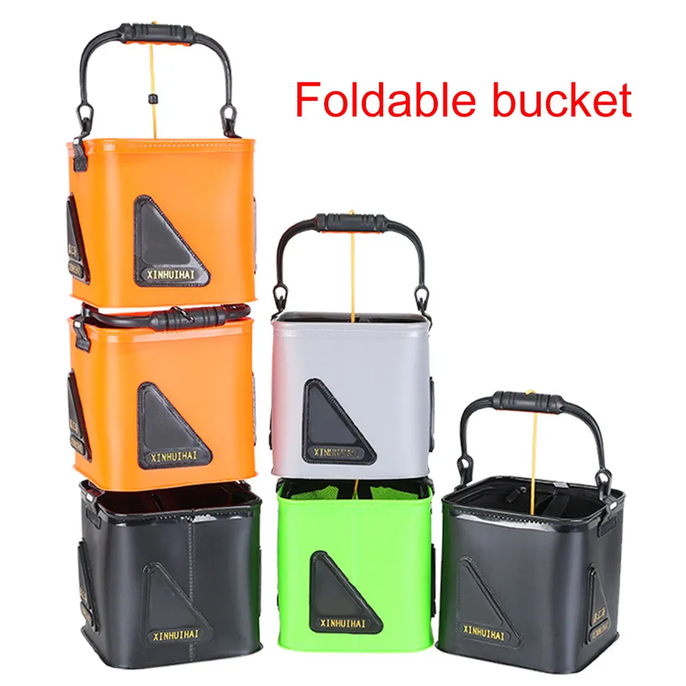 

Fishing Bucket Box Folding Storage Container Carrier EVA Nvironmentally Handle For Fishing Camping Outdoor Tackle Storage Bag