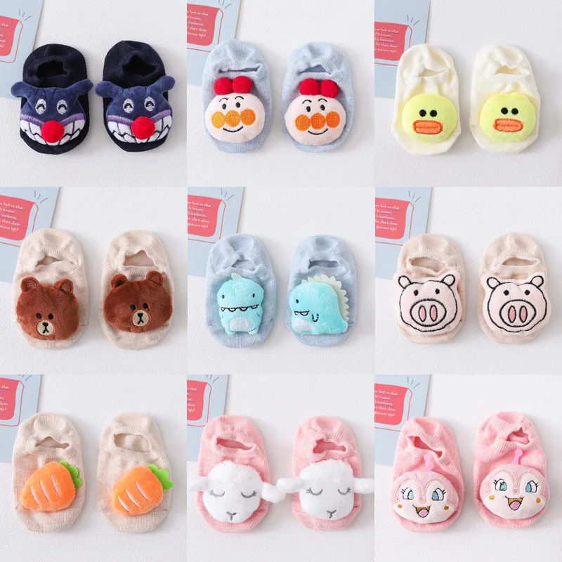 2022 Disney Baby Socks Cute Invisible Socks Cartoon Mickey Stitch Pooh Cotton Socks Doll Socks Wholesale Socks for Girls