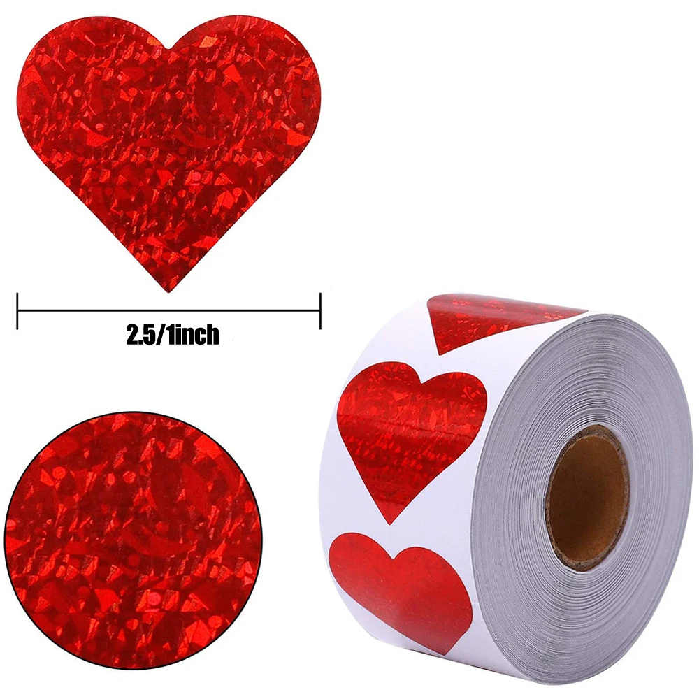 50-500pcs Valentine's Day Paper Packaging Sticker Red Heart Shape Labels Candy Dragee Bag Gift Box Packing Bag Wedding