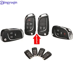 Jingyuqin Modificato Pieghevole Chiave A Distanza Dell'automobile Borsette Caso Fob Per Chevrolet Cruze Epica Lova Camaro Impala 2 3 4 5 pulsante HU100 Copertura