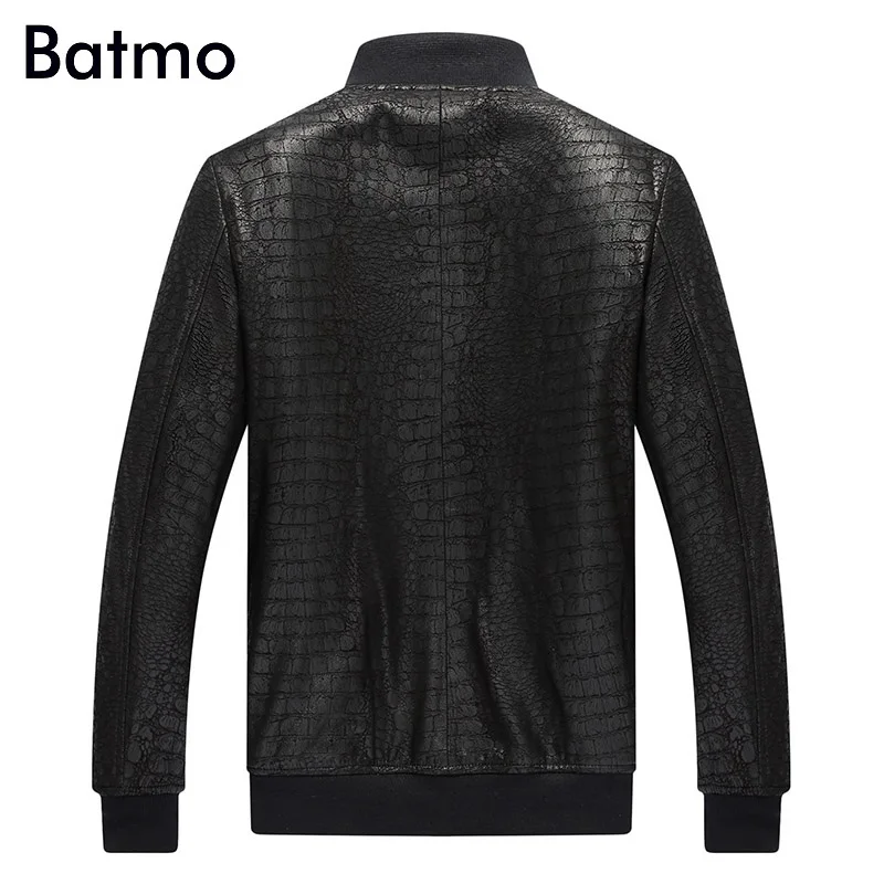 BATMO 2021spring thin natural fake leather jackets men ,plus-size M-XXXL