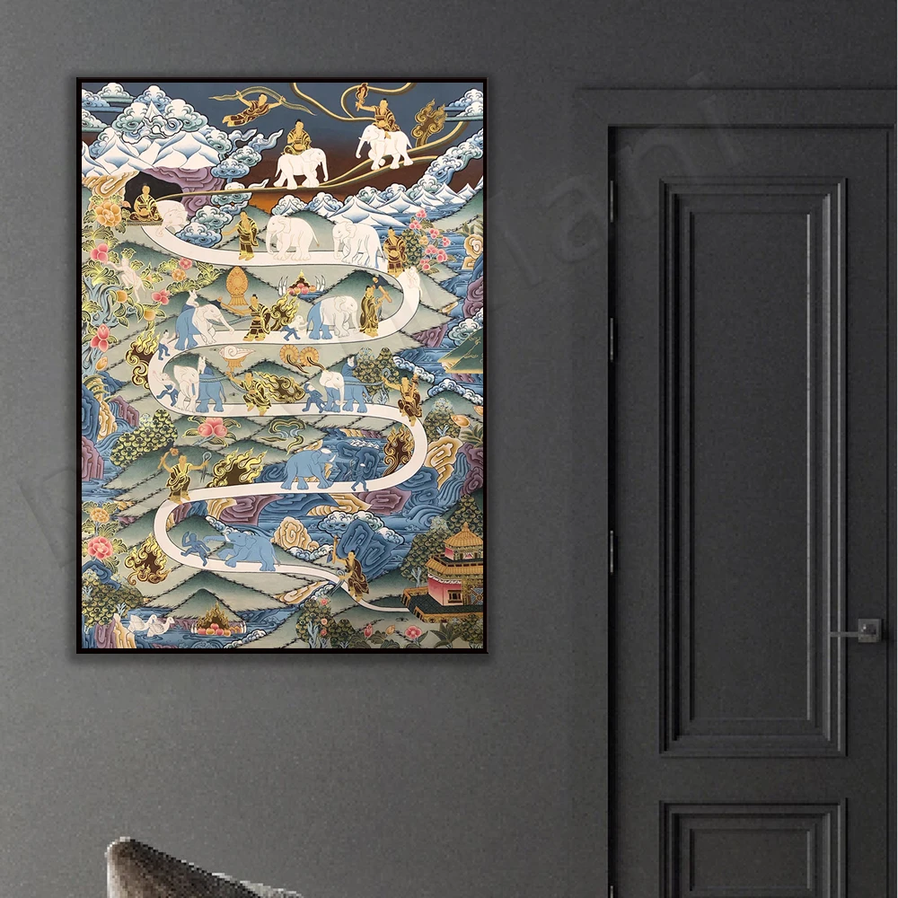 Canvas art master quality Tiandao Tang posters, Nirvana Tao Tang posters, Saint Tang paintings, Tibetan wall decoration painting