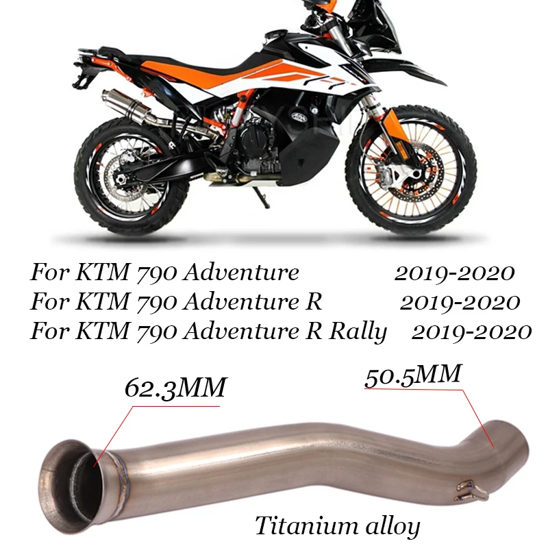 

Для KTM 790 Adventure / R 2019 2020 790 Adventure Rally 19 20 790 ADV Глушитель выхлопной трубы мотоцикла из титанового сплава Mid Link Pipe