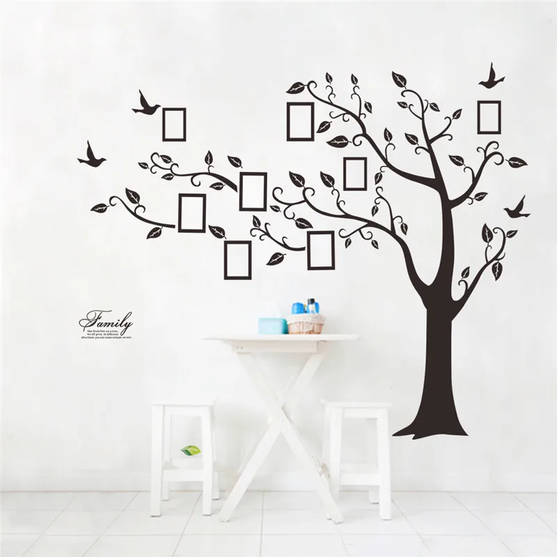 

Classical Photo Frame Tree Birds Wall Sticker For Office Living Room Tv Background Home Decoration Mural Art Diy Pvc Decal