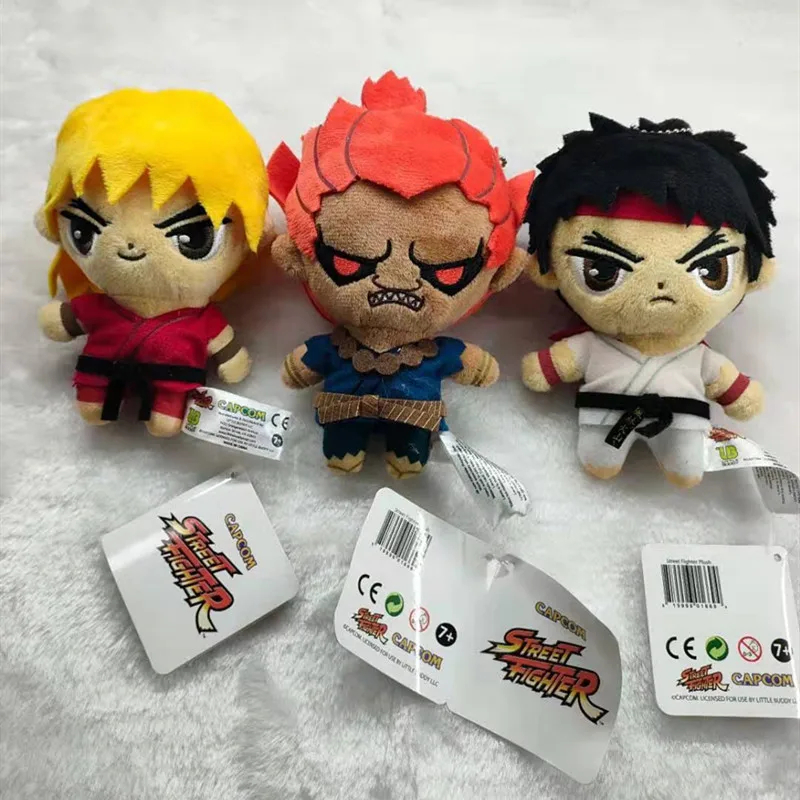 Japan Anime Game Cartoon Characters GOUKI Ken Ryu Plush Toy Doll Key Chain Pendant Limited Collection Gift