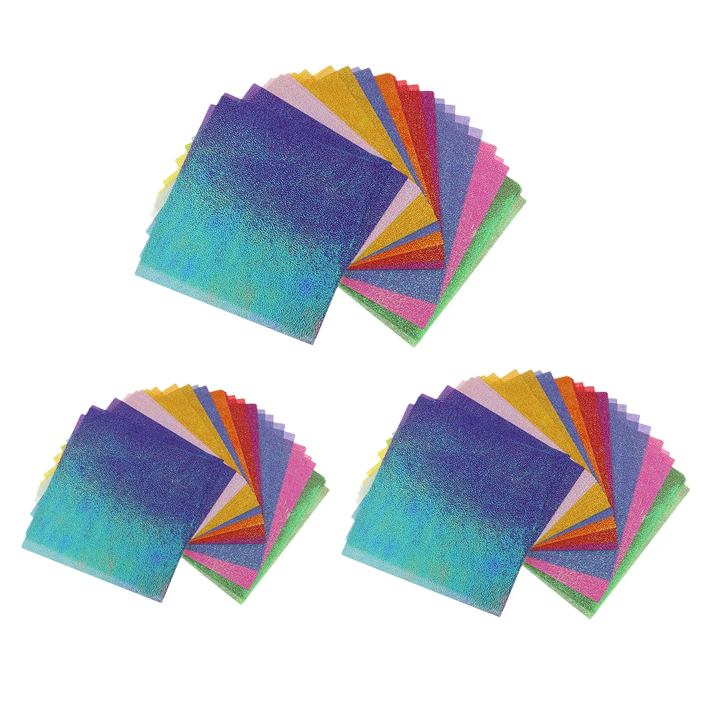 50 Sheets Mixed Colors Pearl Single Side Shining Square Origami Papers Folded Kids Handmade DIY Scrapbooking Craft Decor