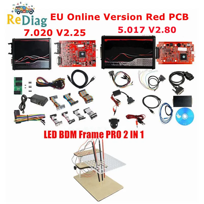 

KESS V2 5.017 V2.80 EU Red ECM Titanium KTAG V2.25 V7.020 4 LED Online Master Version BDM Frame ECU OBD2 car/truck Programmer