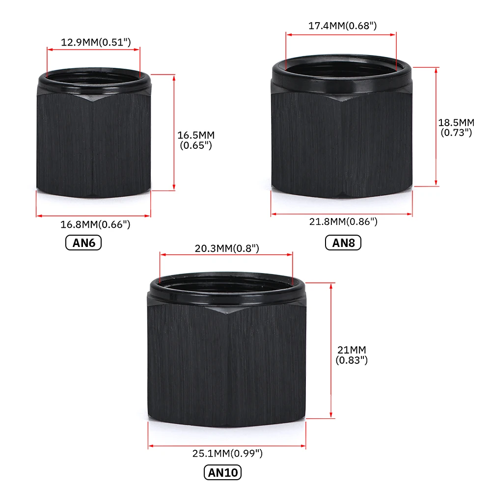 Aluminiowa AN6 AN8 AN10 żeńska nakrętka z końcówką rozszerzającą 6-8-AN 10-BL01-06/08/10