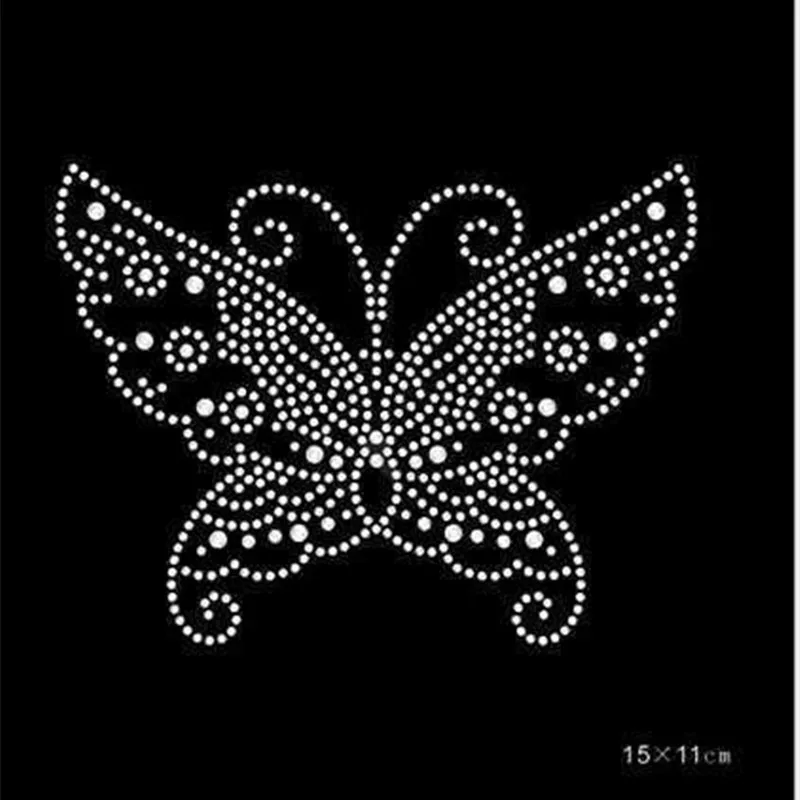 

2pc/lot Butterfly hot fix rhinestone motif iron on transfers motif rhinestones fix hot fix rhinestone transfer motifs