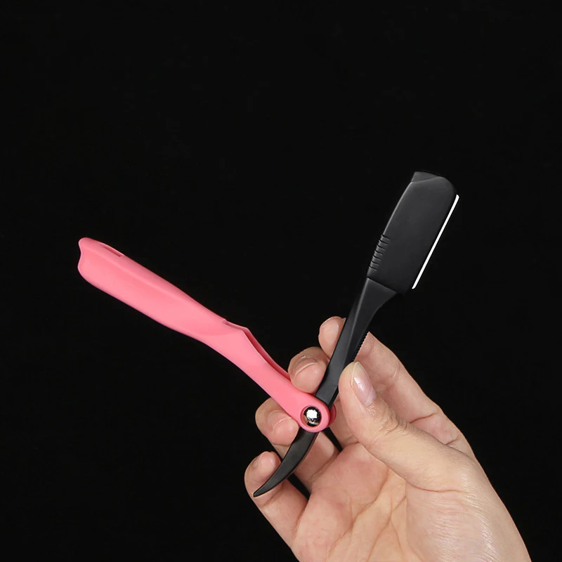 Pink Men Shaving Barber Tools Hair Razor Zinc Alloy Folding Shaver Barbearia Knife Stainless Steel Straight razor Holder gift