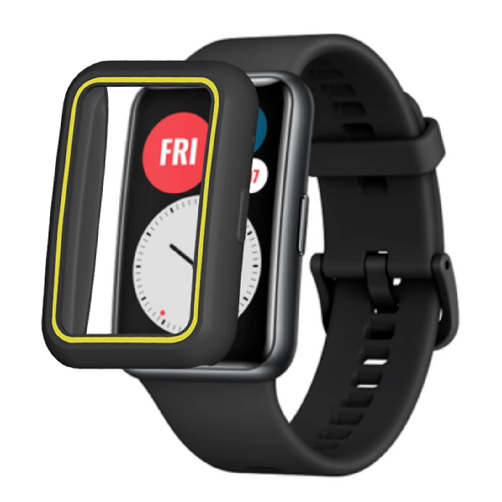 커버 화웨이 워치 핏 케이스 스마트 워치 도금 액세서리 TPU 범퍼 올 어라운드 스크린 프로텍터, 화웨이 워치 핏 2020 케이스