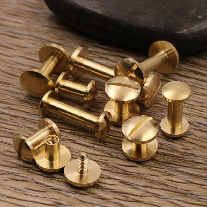 8*4-20mm Chicago Messing Schraube Doppel Arc Brieftasche Tasche Gürtel Niet DIY Handgemachte Leder Handwerk kleidungsstück Schlüssel Fall Hardware Rad Nagel