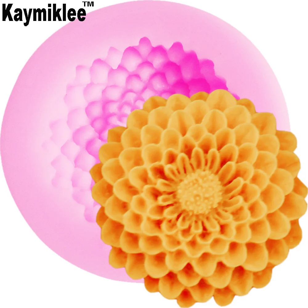 M227 Chrysanthemum Flower Daisy Candle Moulds Soap Mold Kitchen-Baking Resin Silicone Form Home Decoration 3D DIY Clay Craft Wax