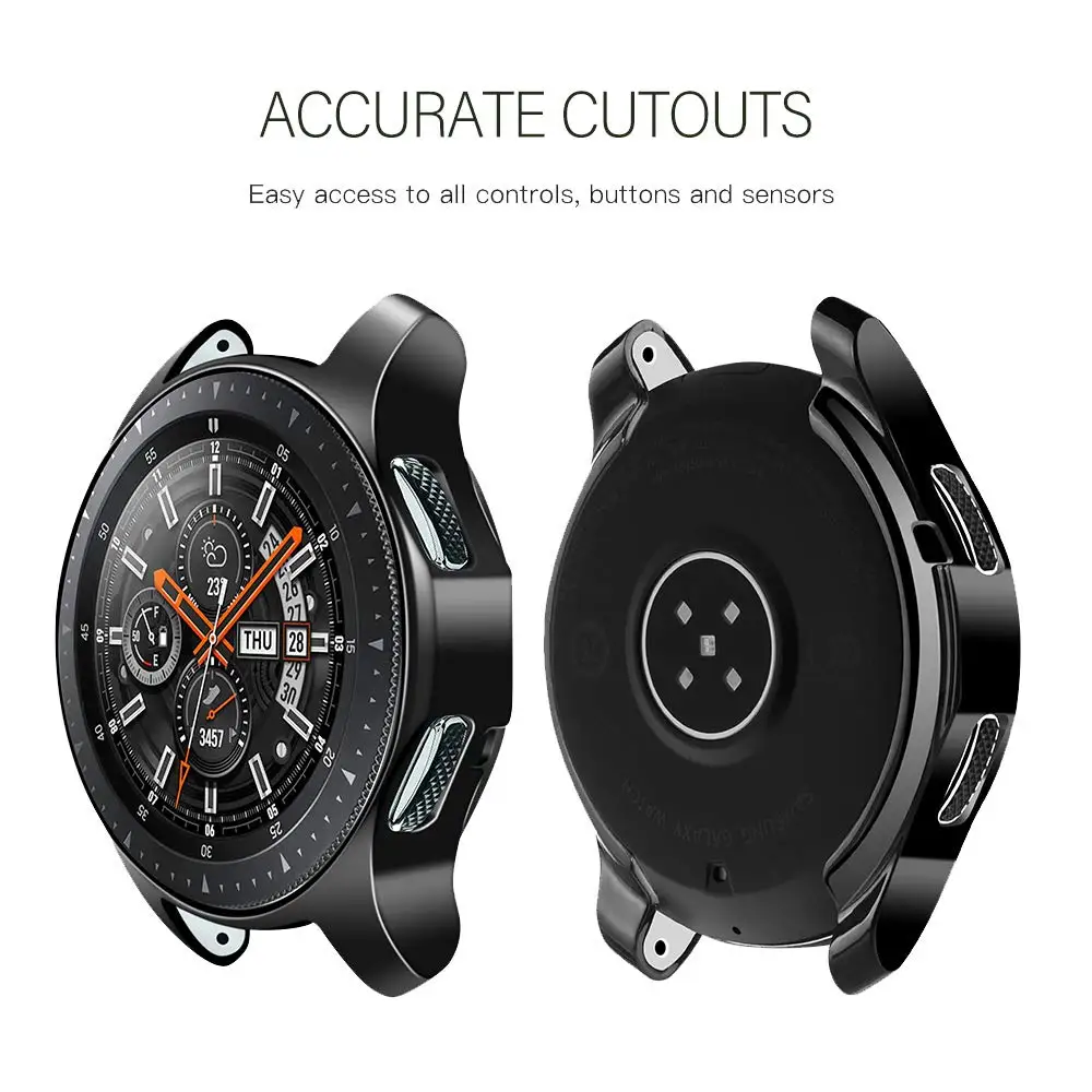 Case for samsung Galaxy watch 46mm/42mm strap TPU Plated Screen protector cover bumper S 3 42/46 mm Gear S3 Frontier band