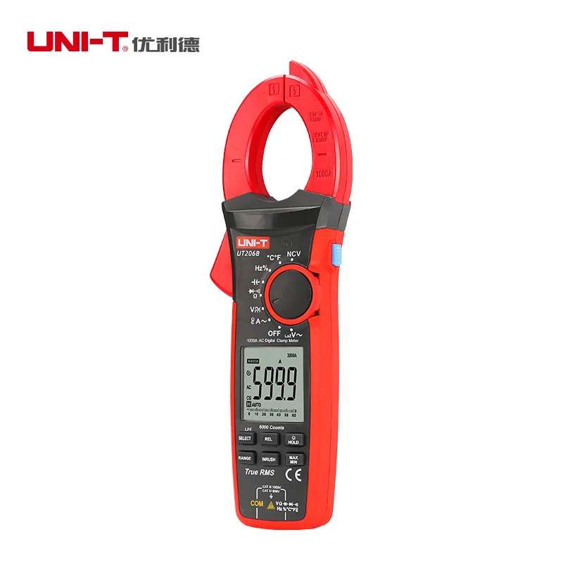 UNI-T UT206B UT207B UT208B 1000A True RMS Digital Clamp Meter Current Meter Multimeter Inrush Current Measurement With LPF ACV f